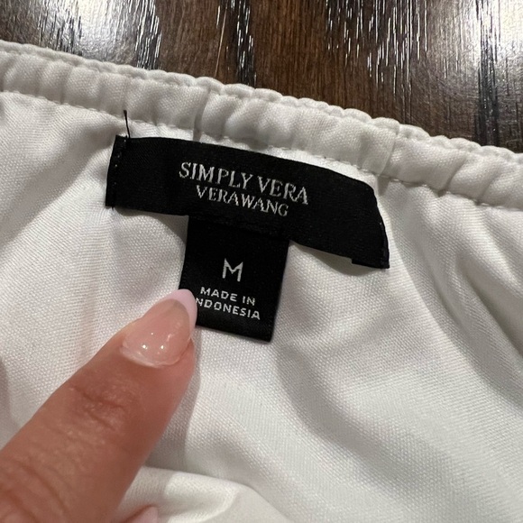 Simply Vera Vera Wang Embroidered Hem Maxi Tank Dress White Size Med Boho Chic - Picture 10 of 12